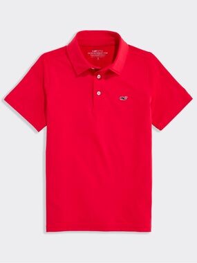 Vineyard Vines boy’s Club Polo Shirt - red/coral